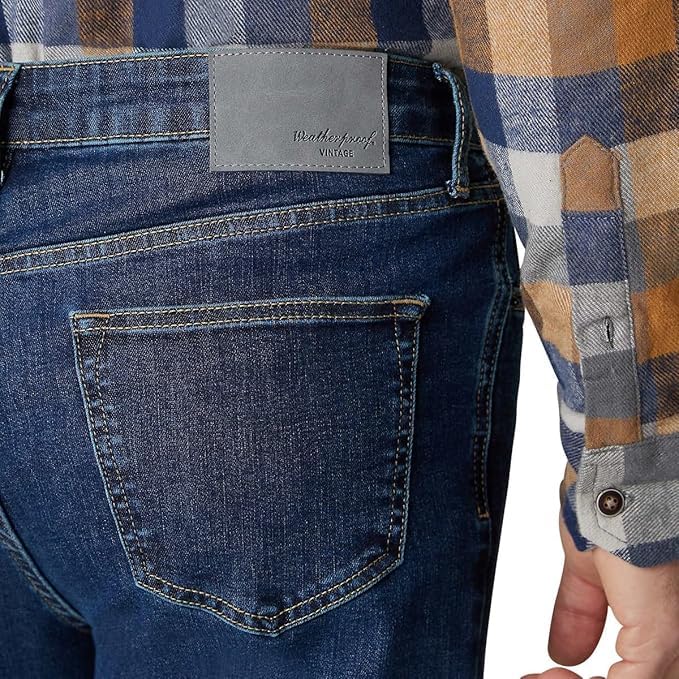 Weatherproof Vintage Men’s Weathermax Jean Relaxed Fit (40W x 34L, Dark Blue)4