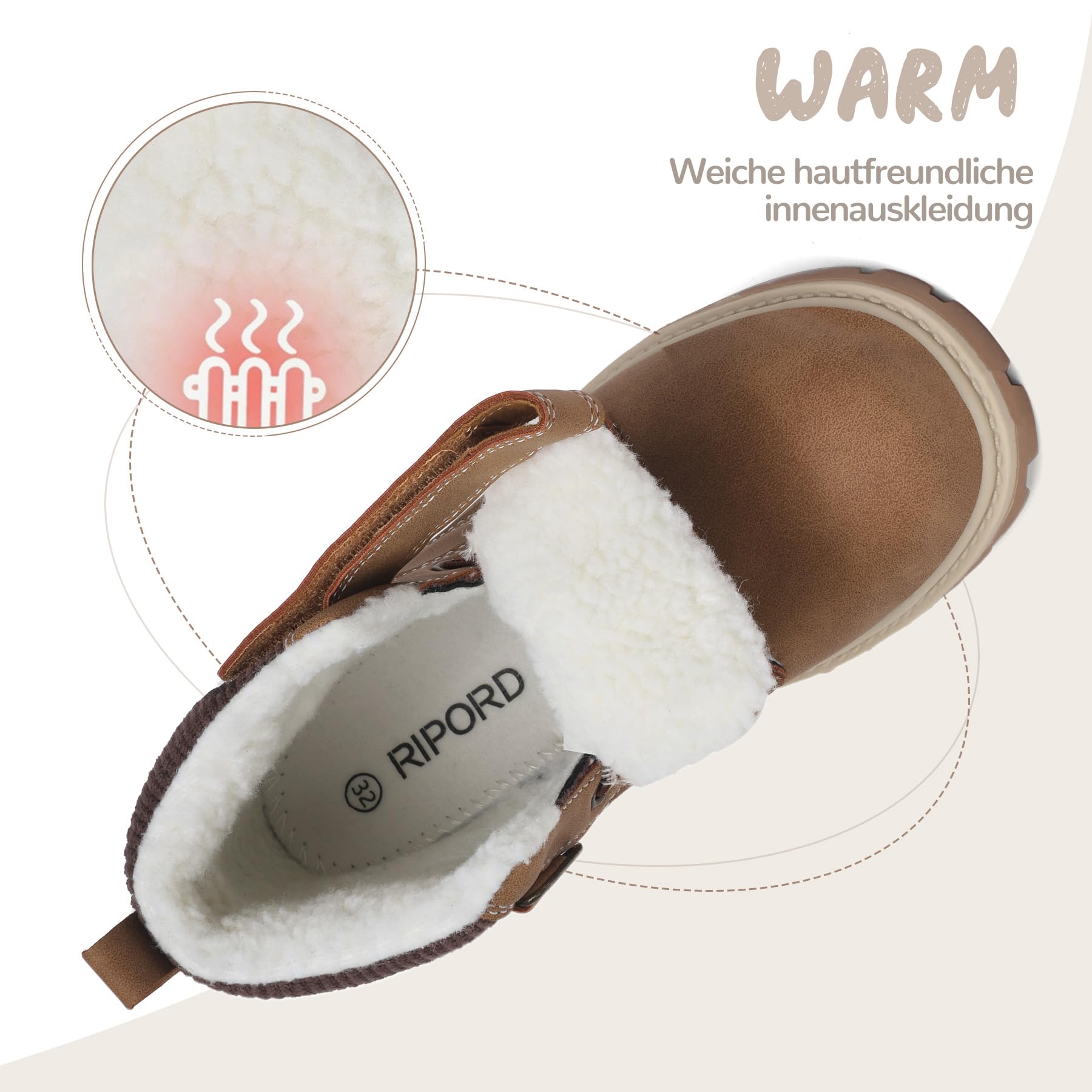 Kinder Winterstiefel Gefüttert Winterschuhe Rutschfest Mädchen Jungen Schneestiefel