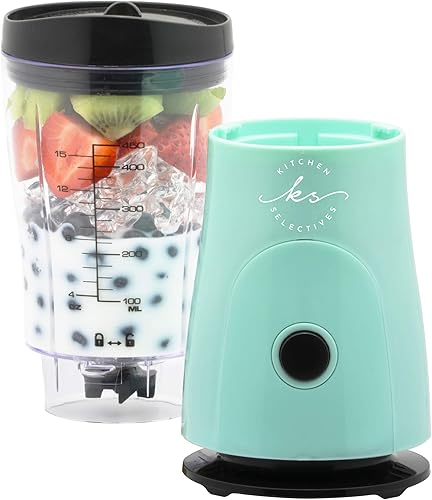 Miniatura 3 de Kitchen Selectives Mini licuadora de 14 onzas, licuadora personal y portátil para batidos de frutas y más, con potente hoja de acero inoxidable y