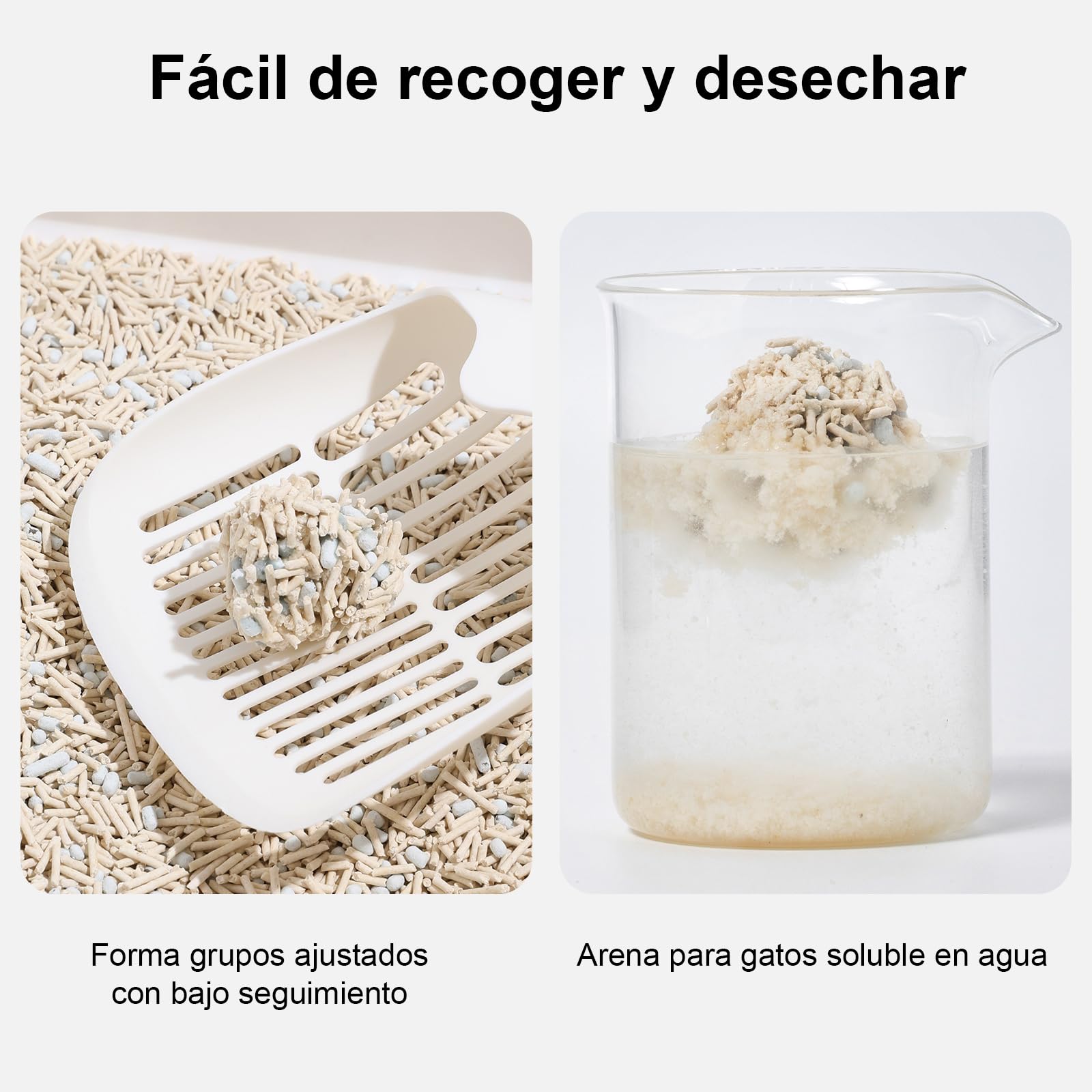 FUKUMARU Arena de Tofu para Gatos 10.8 kg, Arena aglomerante rápida para Gatos con Material superabsorbente, absorción instantánea, sin Polvo, bajo Rastro, Control de olores