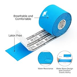 OK TAPE Regular Kinesiology Tape (4 Pack), Original Cotton Athletic Tape for Support Muscle Joint Knee, Sports Waterproof Tape Uncut Strips Latex Free, Hypoallergenic, 2in16.4ft - Black