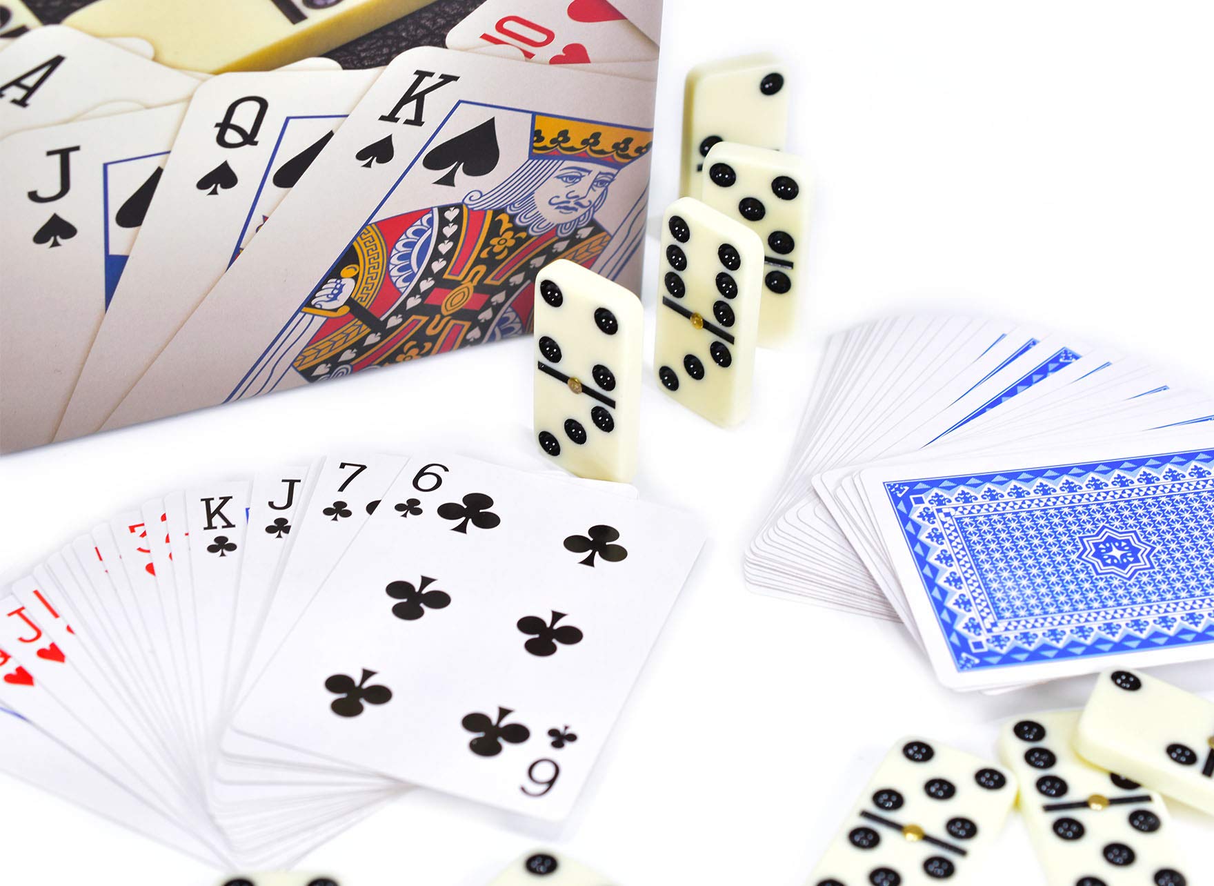 MY 28Pc Double Six Dominoes & 2 Pack Playing Cards