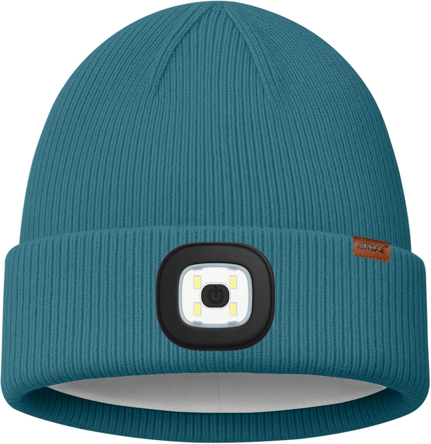 ATNKE LED Lighted Beanie Cap, USB Rechargeable 4 LED Running Headlamp Lined Fleece Hat with Light Gift for Men and Women - Image 2