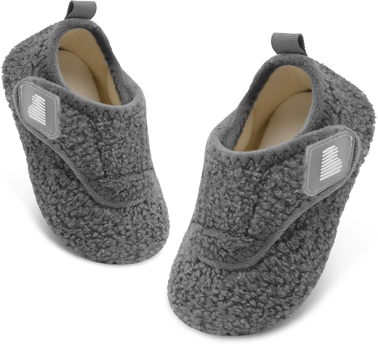 BARERUN Toddler Slippers Boys Girls House Shoes Warm Kids Slippers With Non-Slip Rubber Sole Fuzzy Cozy Walking Shoes Indoor/Outdoor