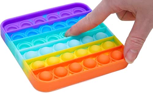 Toyland® Push Bubble Pop Bubble Sensory Fidget Toy (Rainbow Square)