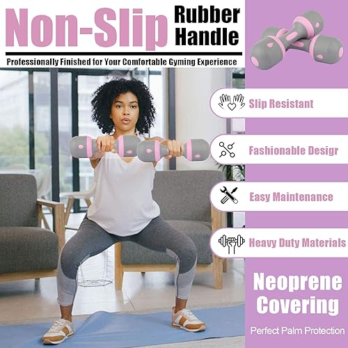 Miniatura 2 de Mancuernas de mano ajustables para mujer, 1 juego de equipo portátil de goma, adecuado para entrenamiento en casa, juegos de tontos para mujeres