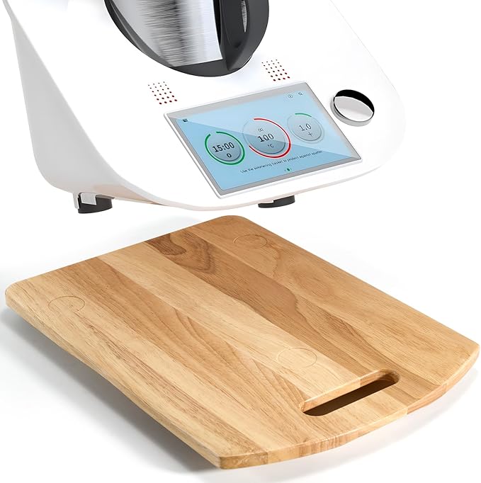 Tabla Deslizante para Thermomix TM6/TM5, Thermomix TM6 Tabla Deslizante con Ruedas Universales, Tabla Deslizante Thermomix TM6, Base Deslizante Thermomix TM6, 39.5 x 28.5 x 1.5 cm, Color Madera