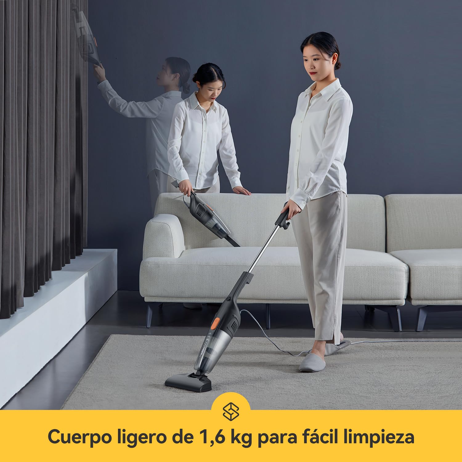 Deerma Aspiradora sin Cable DEM-T50W Station 30kPa, 590W con Estación de Vaciado Automático, Optima para Mascotas y Suelos Duros
