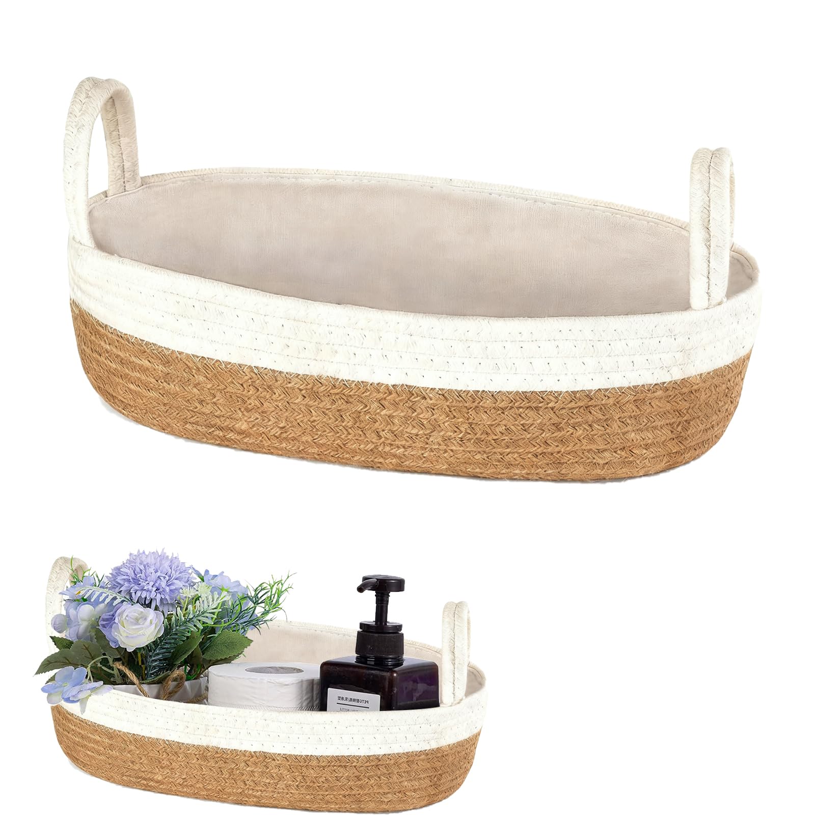 Cesta de almacenamiento con cuentas de madera para un hogar armonioso y limpio