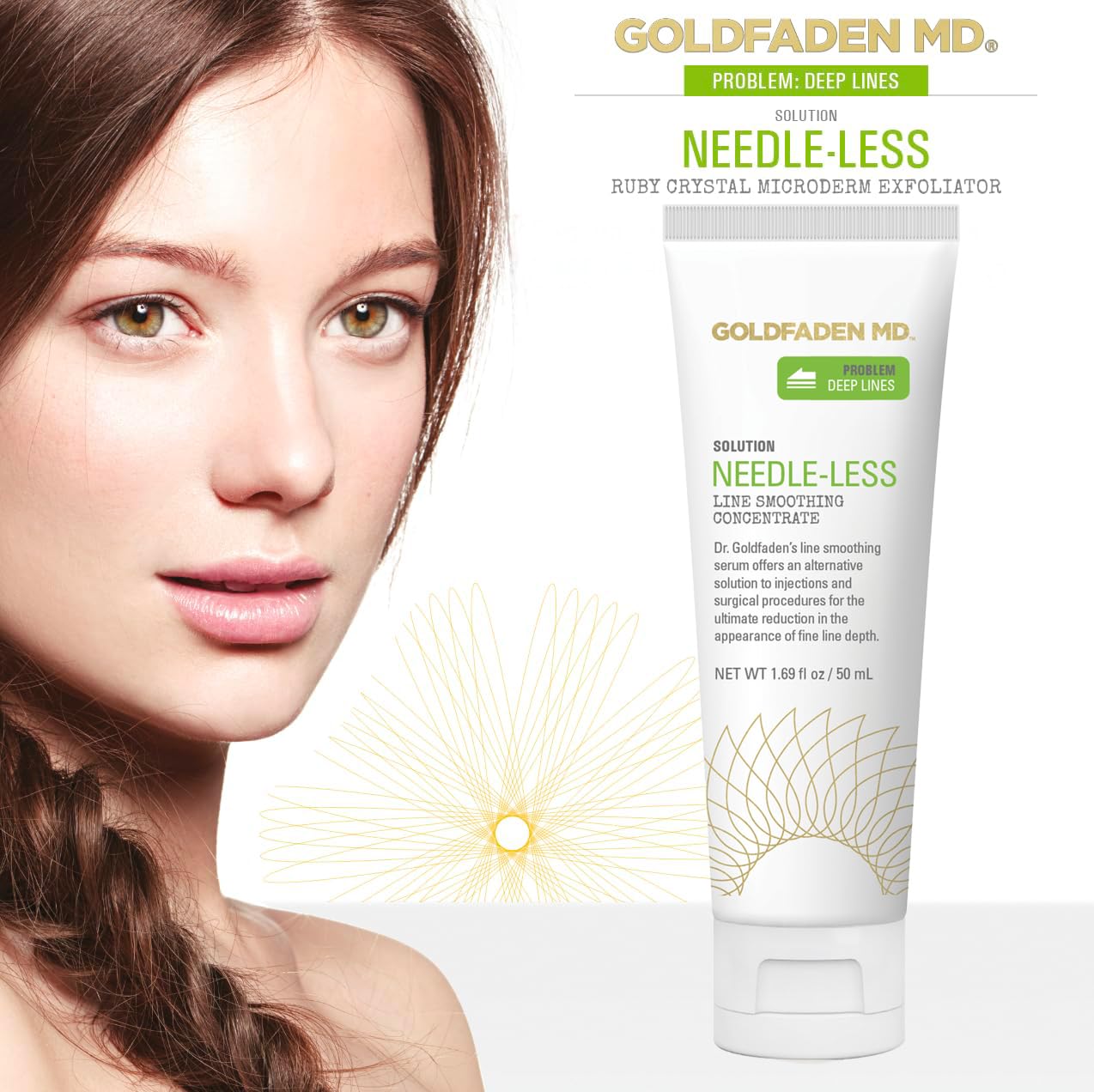 GOLDFADEN MD Needle-Less Line Smoothing Concentrate for Face & Neck | w/Seaweed Extract, Hyaluronic Acid, Hexapeptides, Organic Red Tea Extract 1.7 Fl Oz