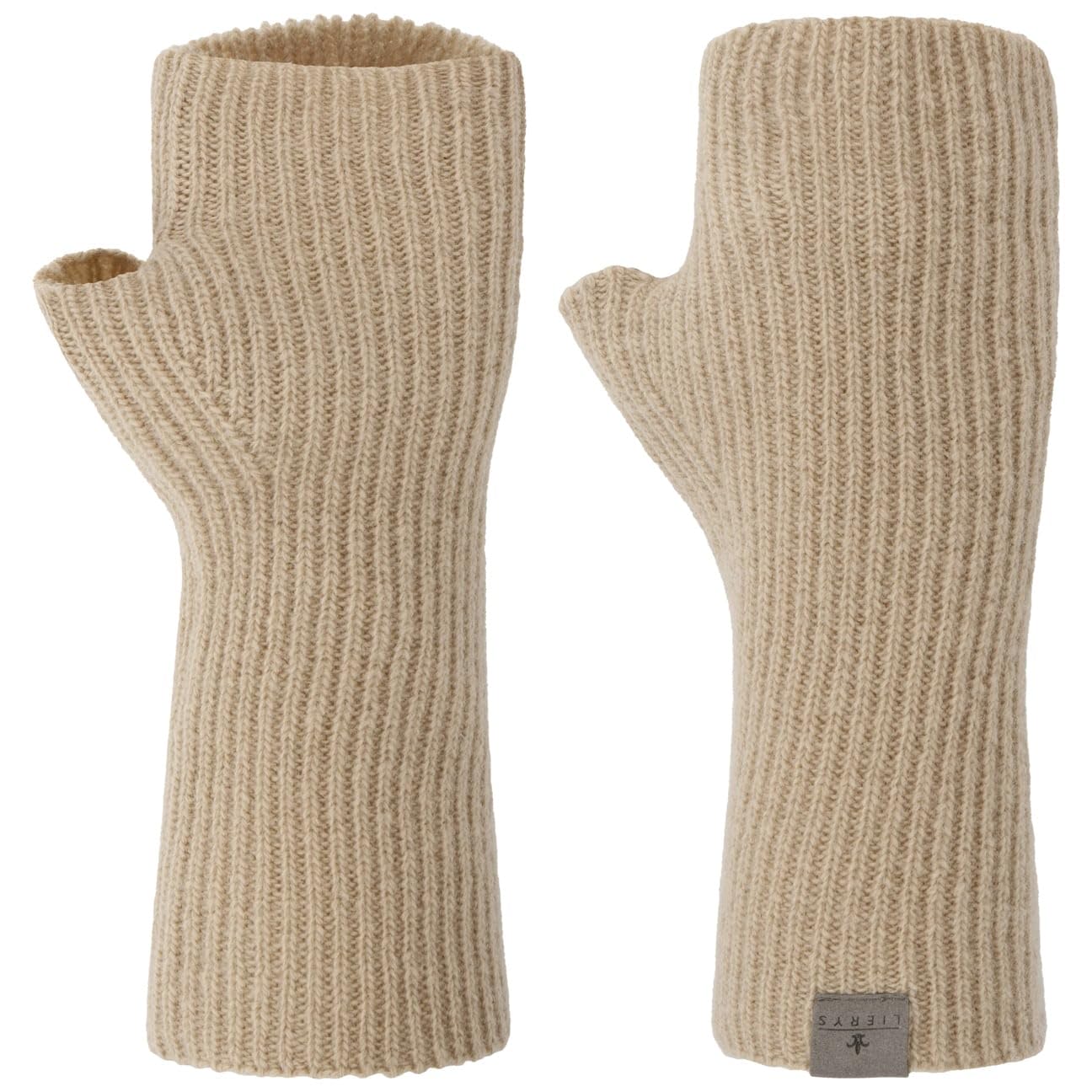 Lierys Uni Merino Fingerless Gloves Knitted Arm Warmers Merino Wool Melange Made in Germany Women Autumn Winter