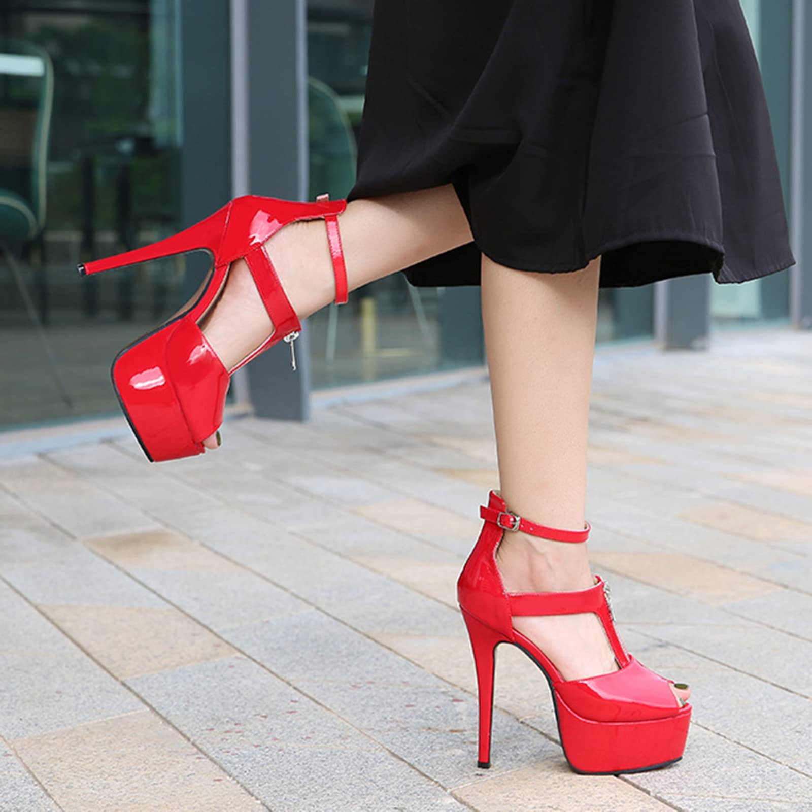 14 CM/5.51IN Sexy Super Haut Talon Danseur Travestissement Grande Taille Chaussures À Talons Hauts Discothèque Pôle Danse Dame Sandales