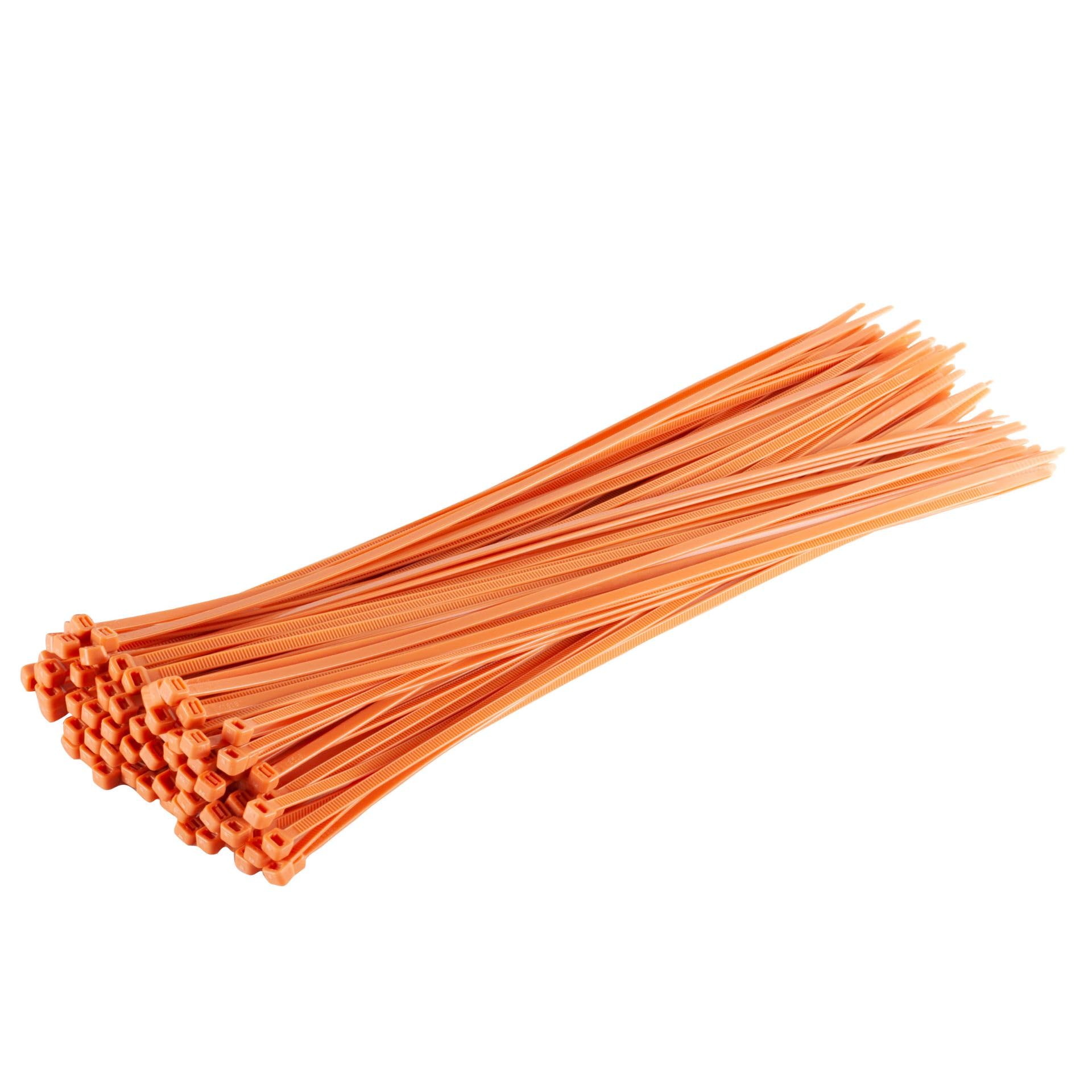 GTSE Heavy Duty Long Orange Cable Ties, 780mm x 9.0mm, Pack of 100, Premium Nylon Zip Ties, Plastic Tie Wraps, Secure Self-Locking Mechanism, for Home, Garden, Office and DIY