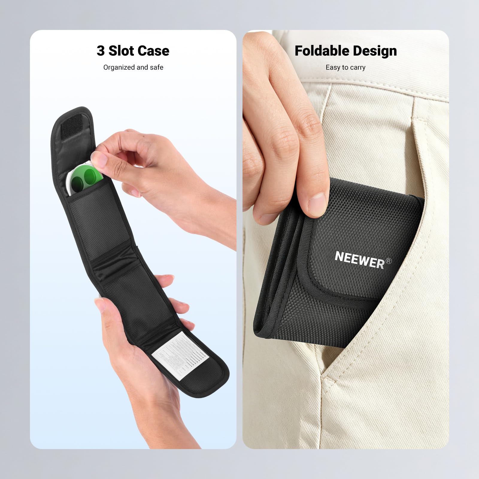 NEEWER Filtro ND Variabile+CPL Solo Compatibile con iPhone 17 Pro Max, Polarizzatore Circolare Regolabile Densità Neutra (ND2-32) Magnetico, Accessori Fotografia con Backplate Adesiva, Argento, FH-17