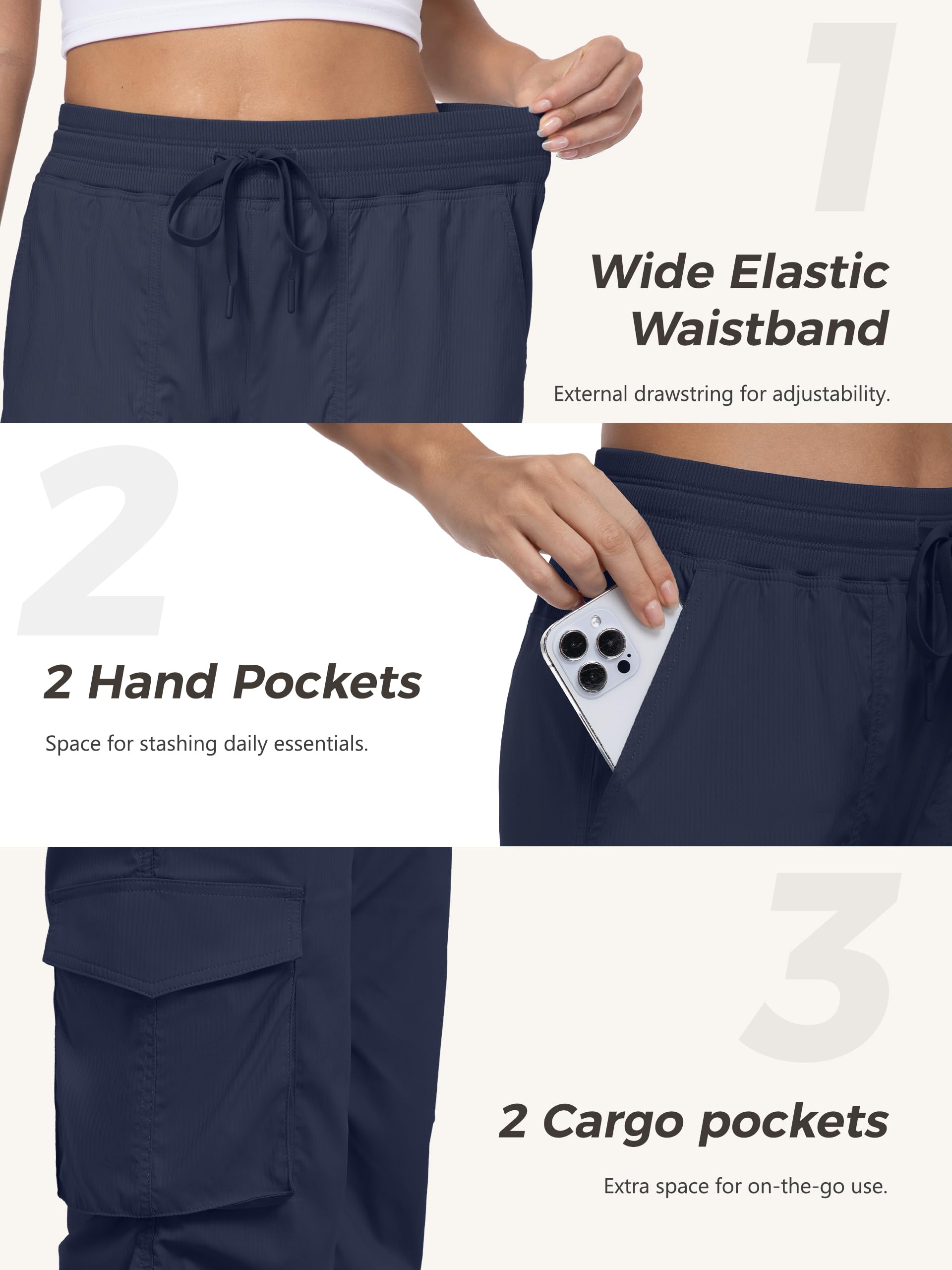 Tapata Pantalones de estudio de baile ligeros con entrepierna de 28/31/34 para mujer, fruncidos, pequeños, regulares, altos, para entrenamiento, casual