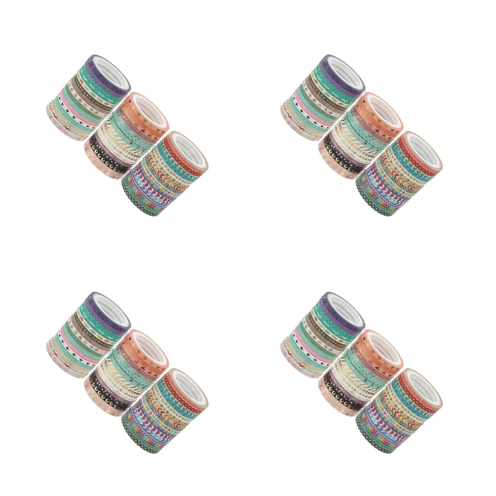 STOBOK 4 Sätze Washi-tape Streifen Dekoration Sammelalbum Farbig Doppelseitiges Klebeband Dünn Milchband Handbuch Dekore Diy-bänder Japanisches Papier 48 Rollen * 4