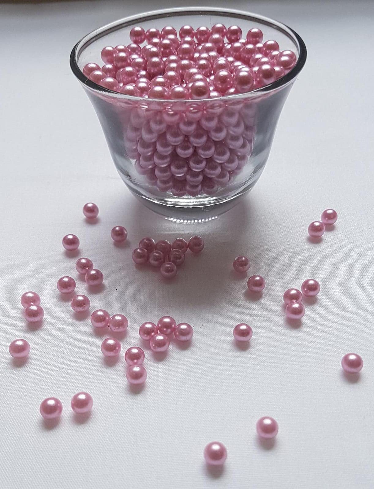 Luster Faux Pearl Beads - No-Hole Round Acrylic Beads for Vase Fillers Table Scatter, Wedding & Party Decoration (1000pcs) (Baby Pink) - Image 2