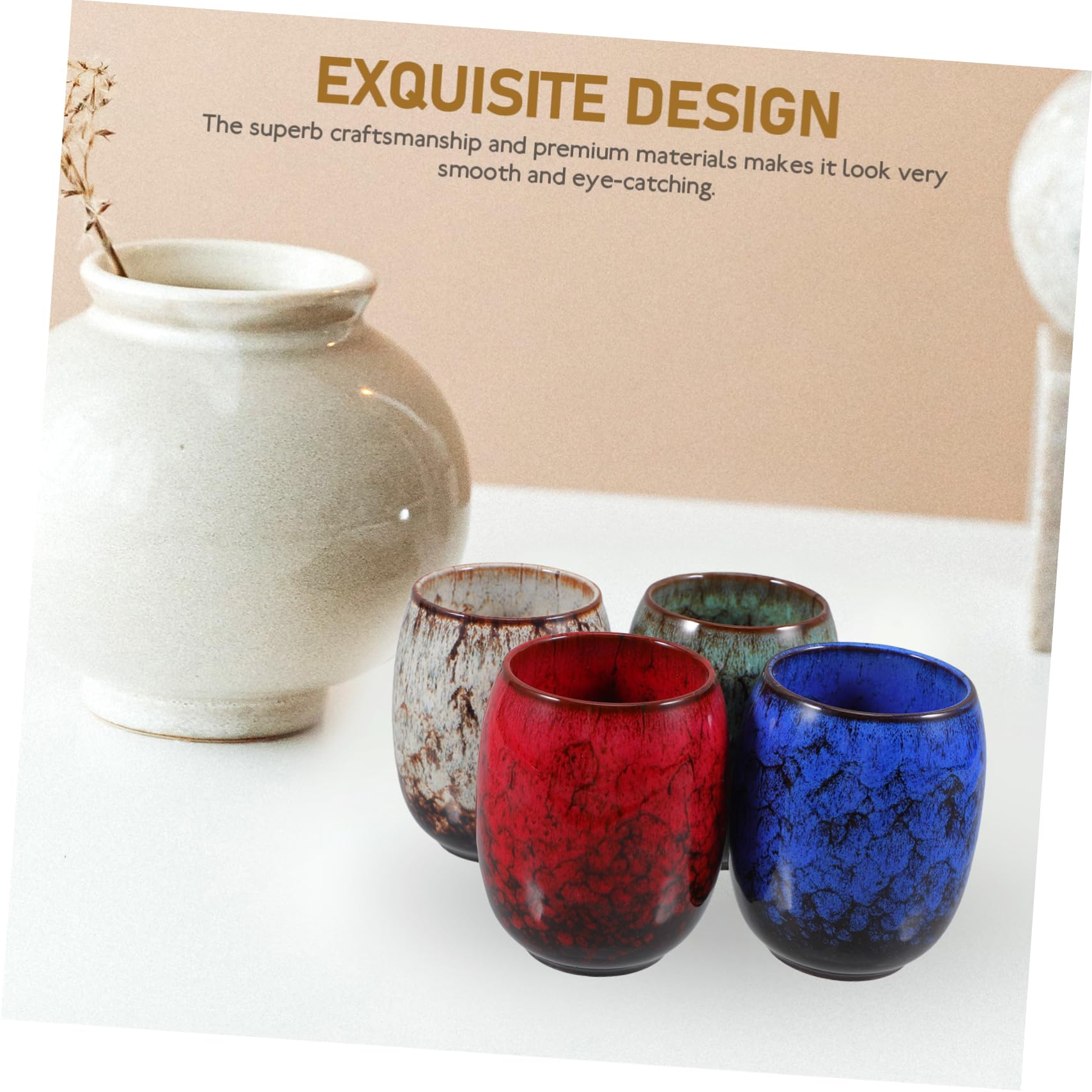 4 Piezas Taza De Café De Estilo Japonés Taza De Porcelana Para Uso El Hogar Oficina Escuela y Tradicional