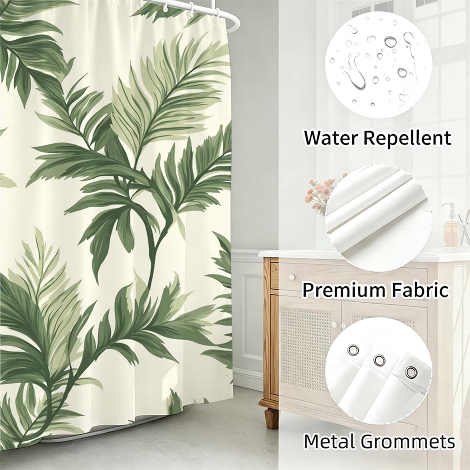 Bianco Tenda Doccia, Tenda per Doccia Tessuto Poliestere Impermeabile Asciugatura Rapida con 12 Anelli, Tende Finestra Bagno e Vasca Pieghevole per Angolare Casa Shower Curtain Semplice J-281