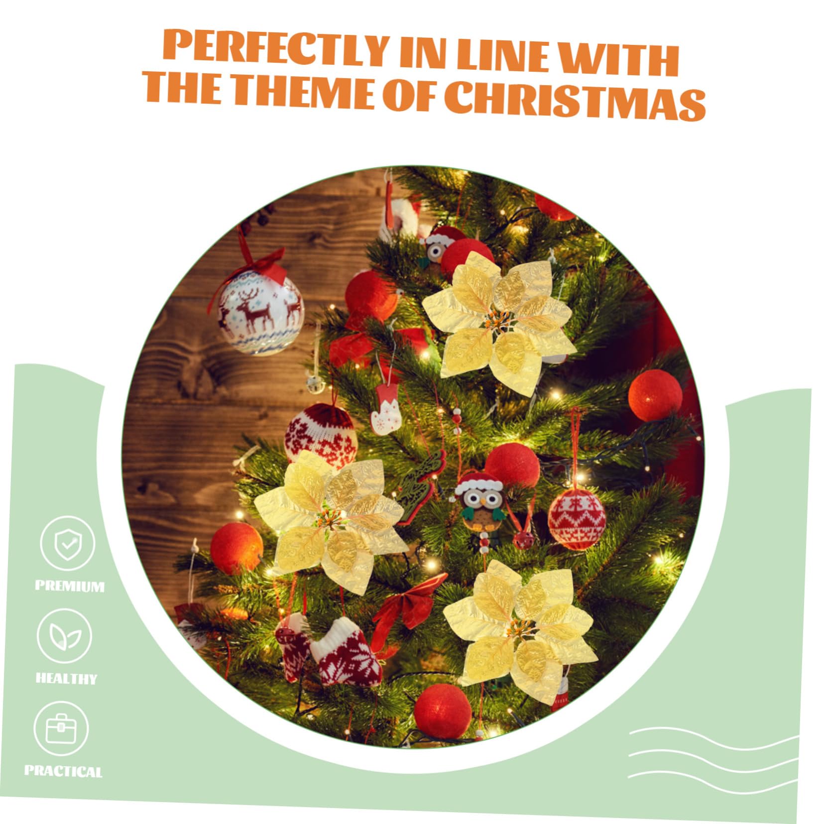 Abaodam 84stücke Glitzernde Kunst-weihnachtssterne Teiliges Künstliche Poinsettia Blumen Für Weihnachtsbaum Kränze Tischdekoration Für Festlichkeiten Sicher Und Langlebig