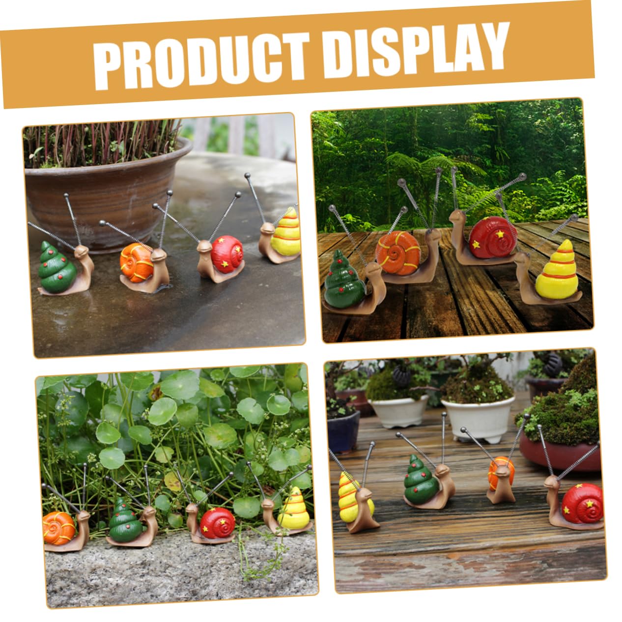 BESTonZON 3 Ensembles Statuette en Résine Escargot Figurine De Plein Air Décorations Statues De Jardin Accessoires De Jardin Accessoire De Cour Alimentation De La Cour Fer 4 Pièces * 3