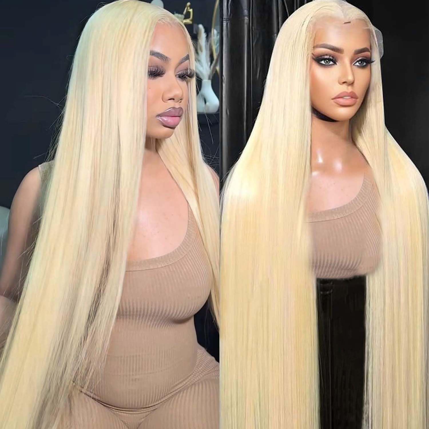 20 Inch 613 13x6 Lace Front Wig Human Hair Straight 613 Lace Front Wig Human Hair 200% Density Glueless Wigs Pre Plucked with Baby Hair