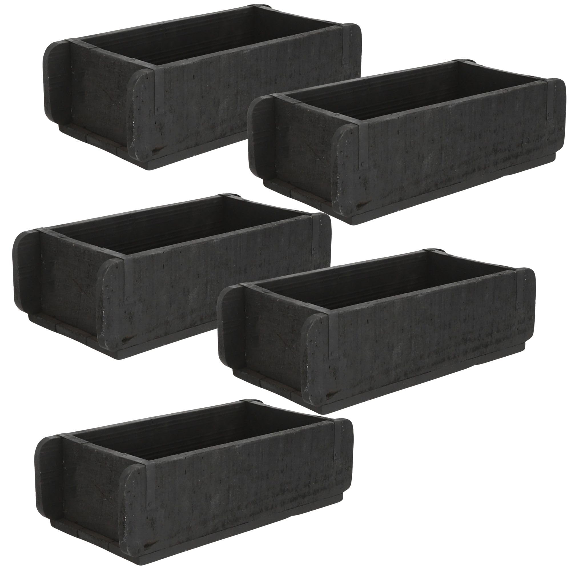 Novaliv 5x Holzkiste Vintage Schwarz 30 x 15 x 10 cm Alte Ziegelform Holz EIN KAMMER Allzweckkiste aus recyceltem Altholz Jede Form EIN Unikat - Geschenkkiste