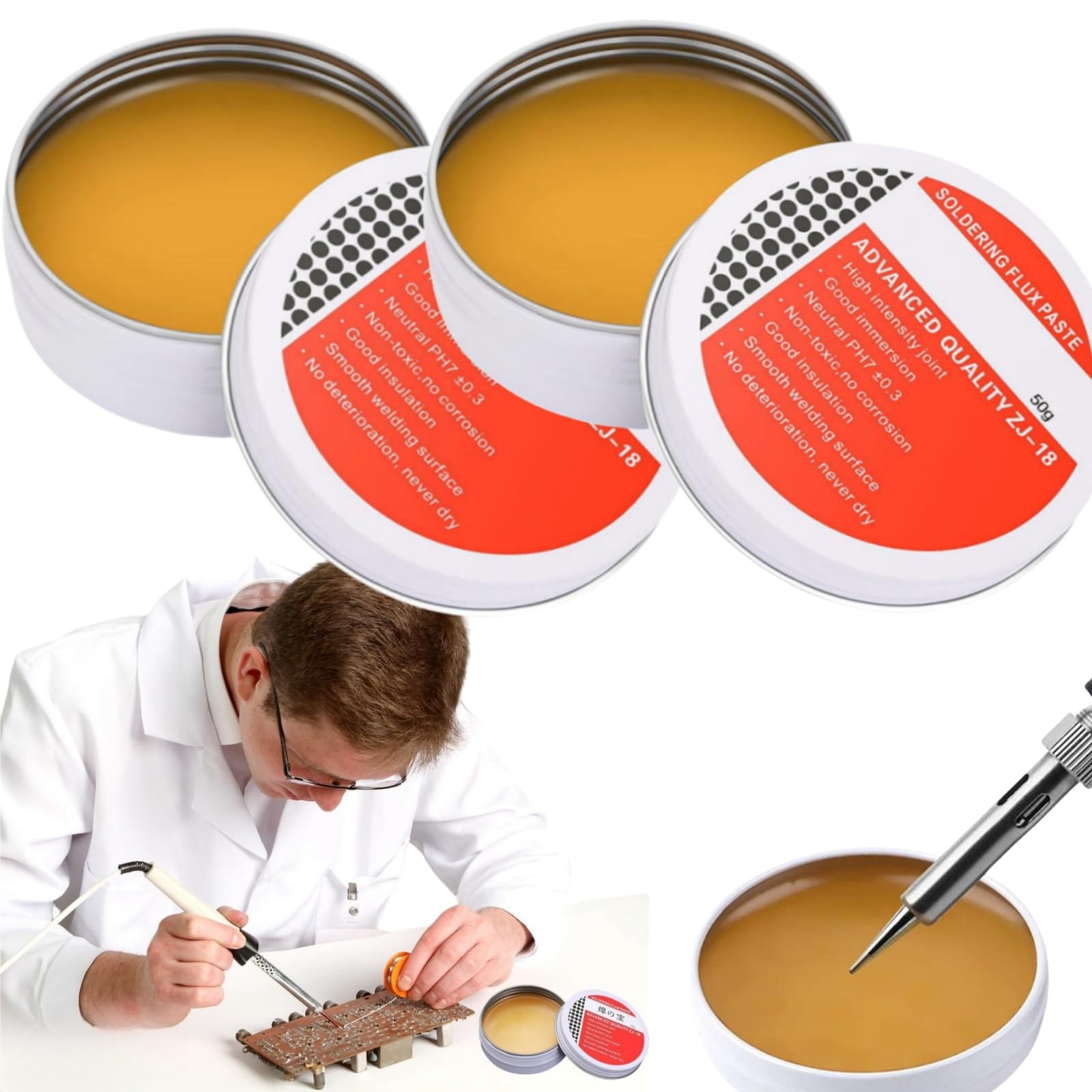 Flussante per Saldatura a Stagno,100g Stagno per Saldare,Pasta Saldante Stagno,Flussanti per Saldatura,Pasta Saldante,Senza Piombo Flussi per Pasta Saldante,per Meccanica,Metallo,Telefono