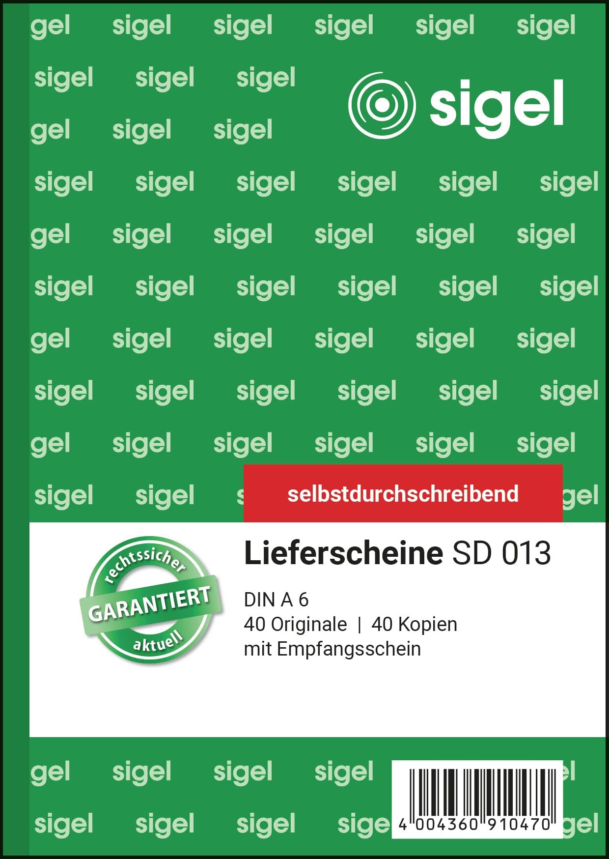 Sigel SD013 delivery notes A6, 2 x 40 sheets, self-copying