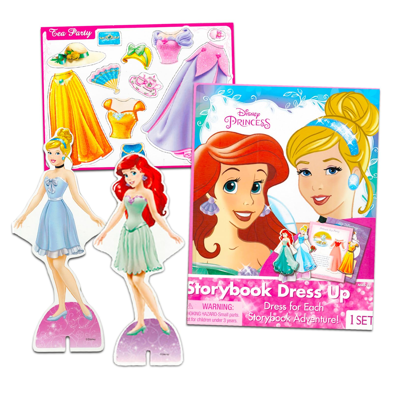 Disney Princess - Bambola magnetica per bambine, con 2 bambole magnetiche e accessori, scene di gioco, adesivi, altro ancora, set di attività principessa per bambini
