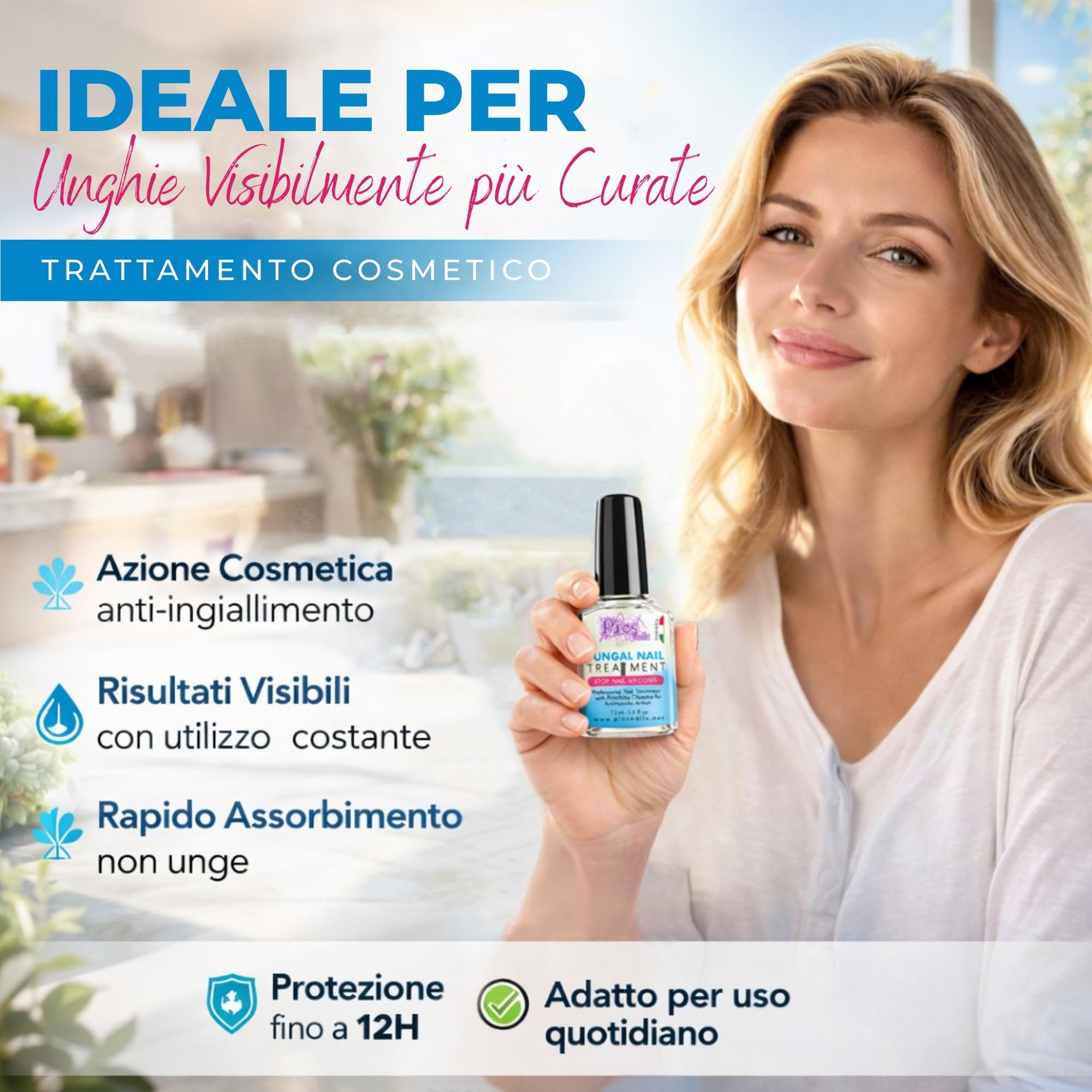 Antimicotico Micosi Unghie Piedi e Mani 12 ml - Trattamento della Micosi del Piede e della Mano, Previene e la Micosi/Funghi dalle Unghie di Piedi e Mani e Ripristina il Naturale Aspetto dell'Unghia.