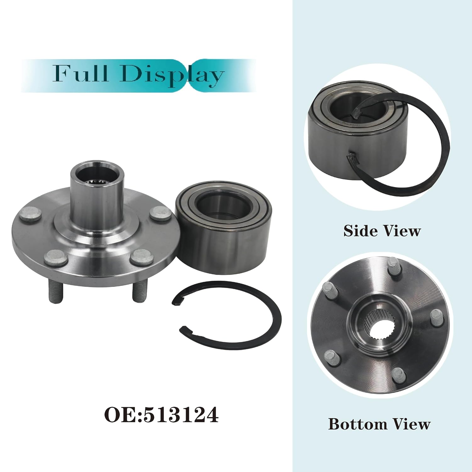 518509 Front Wheel Bearing and Hub Assembly Fit for Toyota Camry 1992-2003, Sienna 98-03, Avalon 95-04, Solara 99-03, Lexus ES300 92-03, RX300 99-03, 5 Lugs Non-ABS