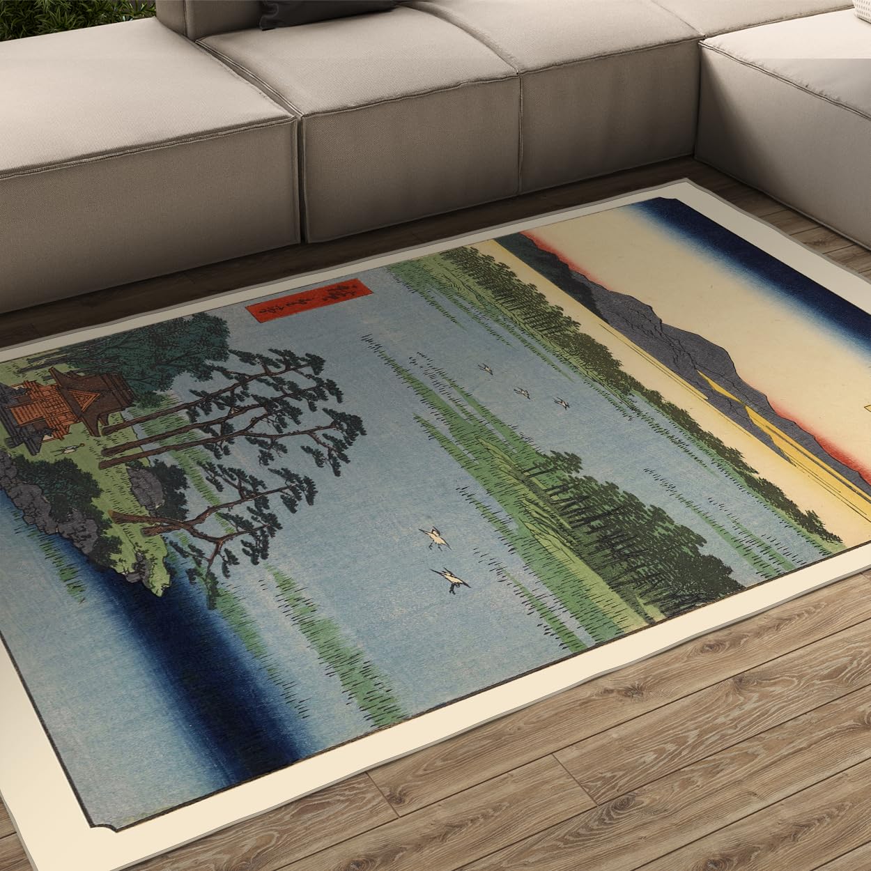 Tapis japonais 180x240cm ukiyoe une invitation au voyage oriental dans votre salon