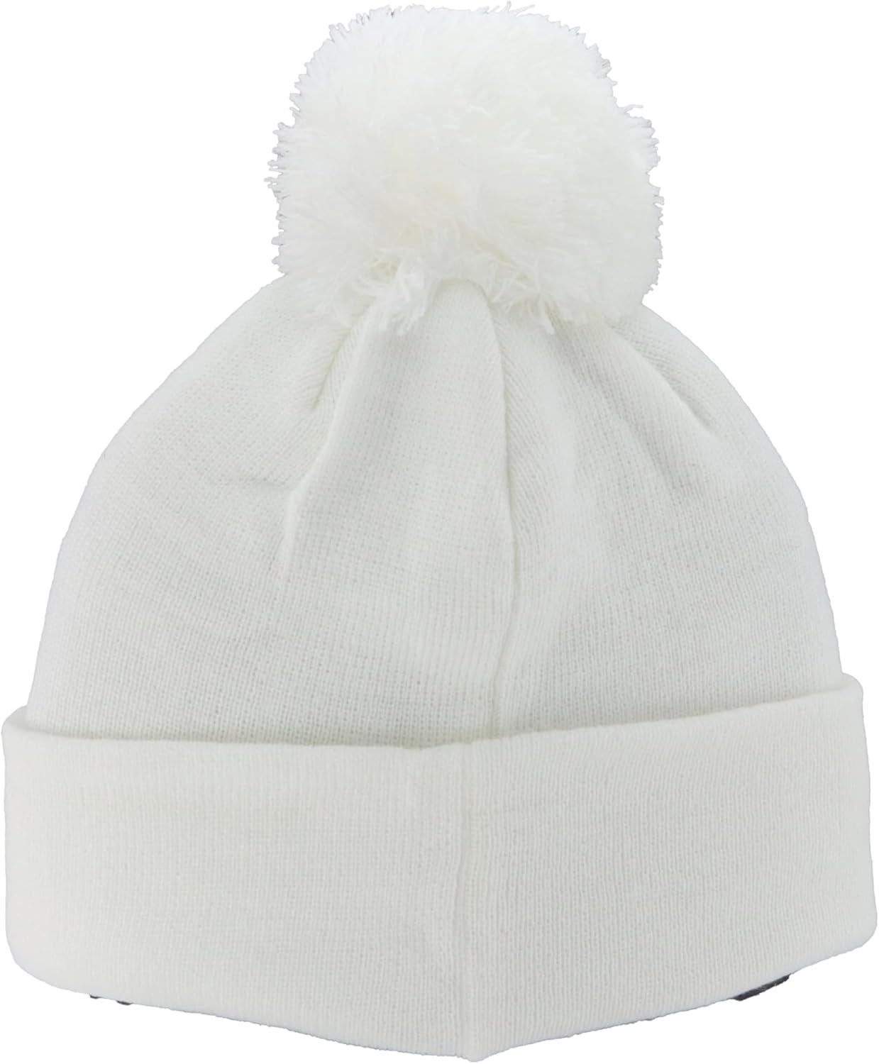 ZHATS NCAA Unisex-Adult NCAA Officially Licensed Pom Beanie Patch Defer White