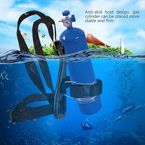 Miniatura 7 de VGEBY Soporte de botella de oxígeno con correa ajustable, diseño antideslizante estable de mochila de buceo para bajo el agua con uso práctico