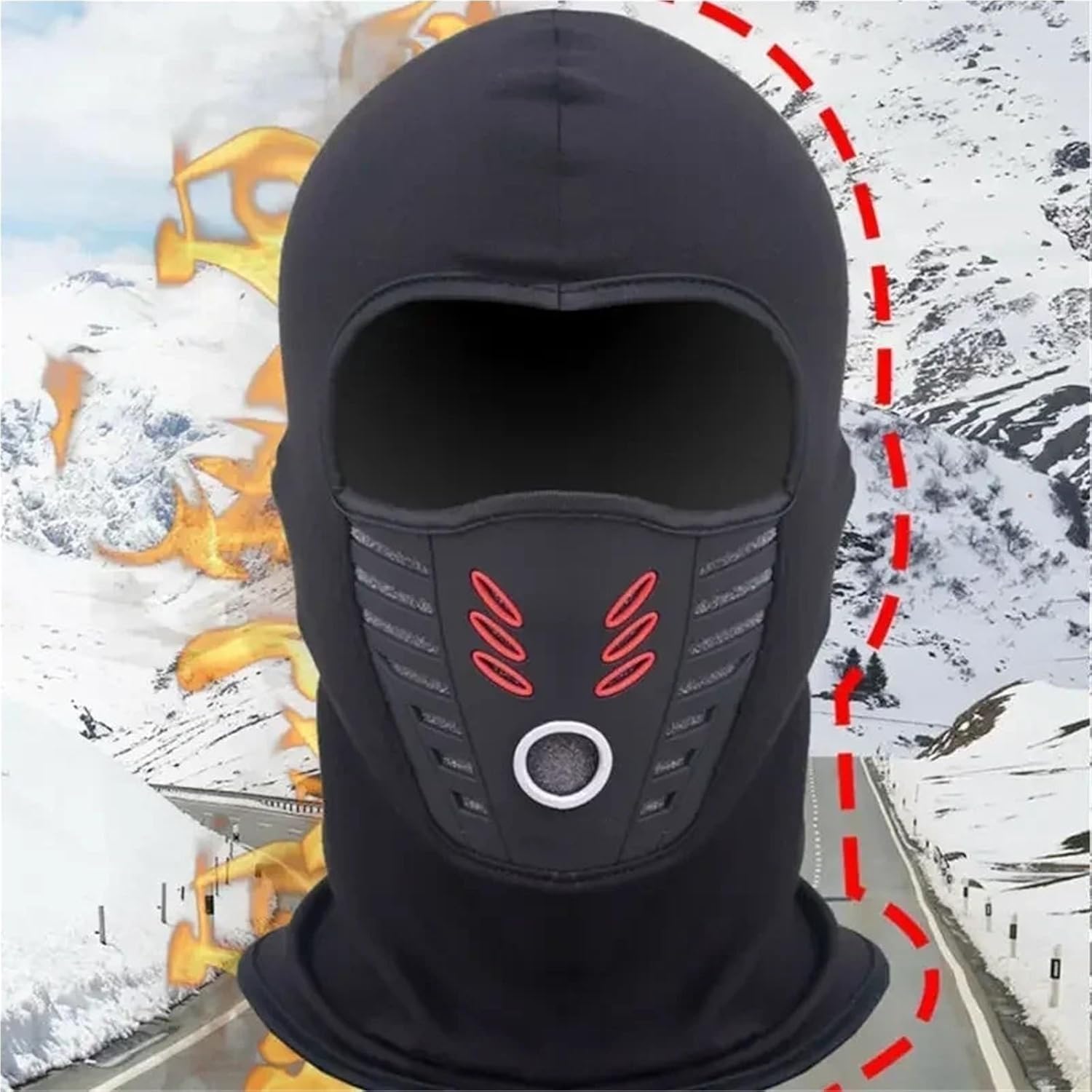 Sturmhaube Skimaske Warme Fleece Mütze Motorrad Vollgesichtsmaske Staubdicht Winddichte Gesichtsbedeckung Halswärmer Helm Ski, Winter, One Size