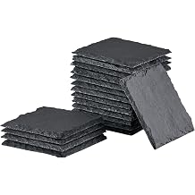 OMTech 36 Pack Slate Coasters, 4x4 in. Square Stone Coaster Set for Laser Engraving, Natural Blank Coasters for Bar Home Kitchen, 0.2 in. Thick Customizable Black Coaster Set for DIY Projects Crafting