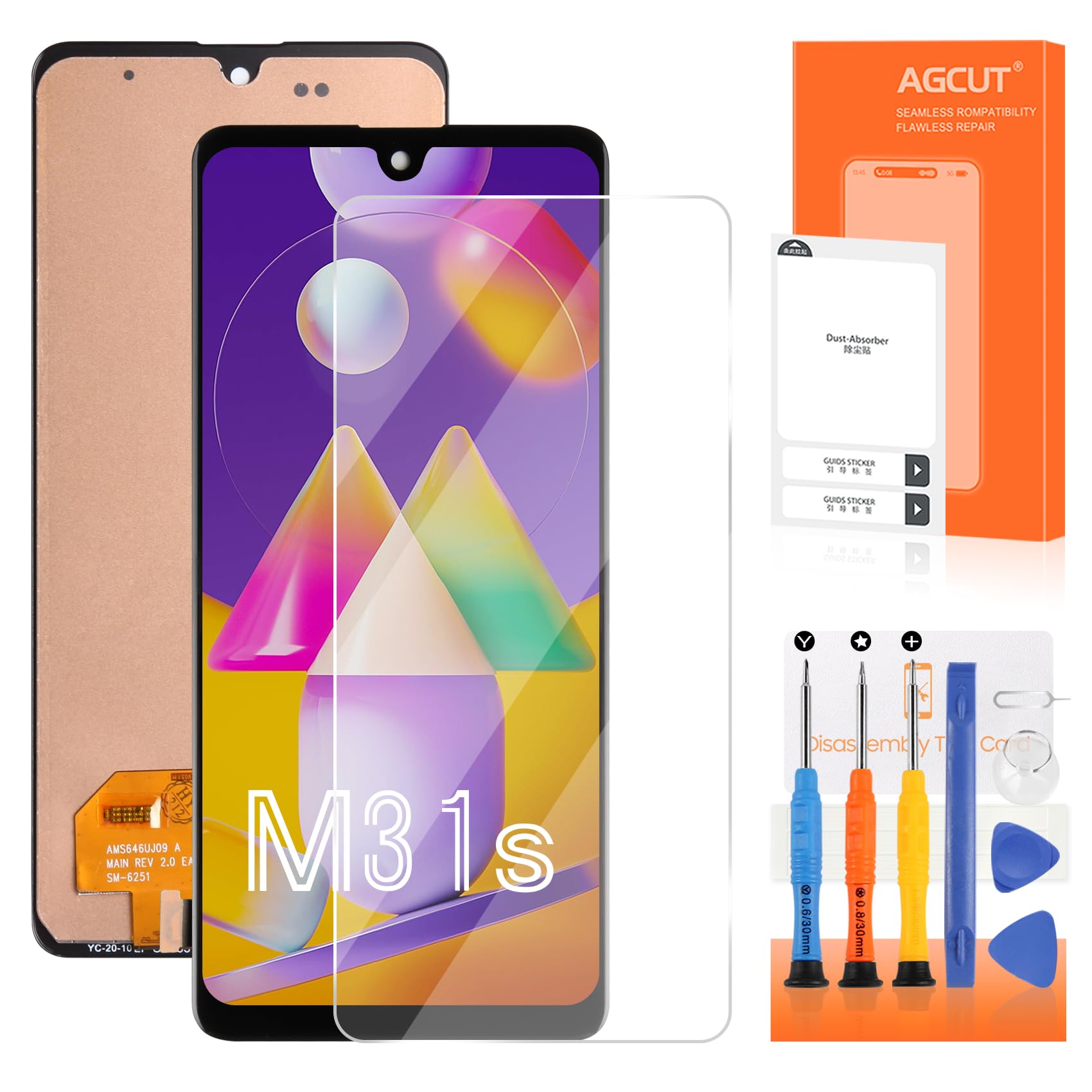 INCELL for Samsung Galaxy M31s Screen Replacement for Samsung M31s LCD Display for SM-M317F, SM-M317F/DS Screen Touch Digitizer Assembly Repair Part