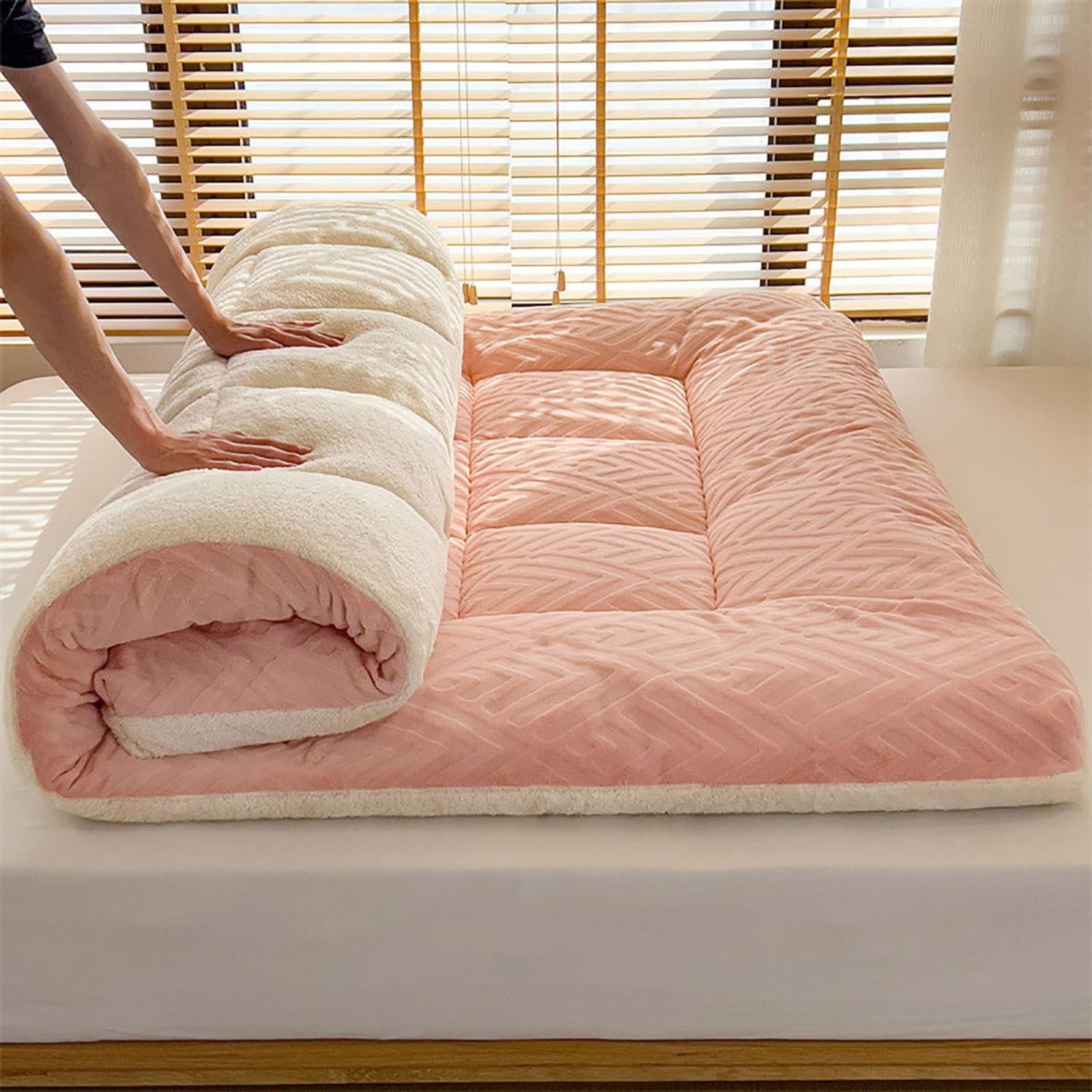 Materacekstra gruby futon materac podłogowy powolne odbicie oddychający japoński styl tatami materac zwijany materac do akademika materac dla chłopców i dziewcząt (A 180 x 200 cm)