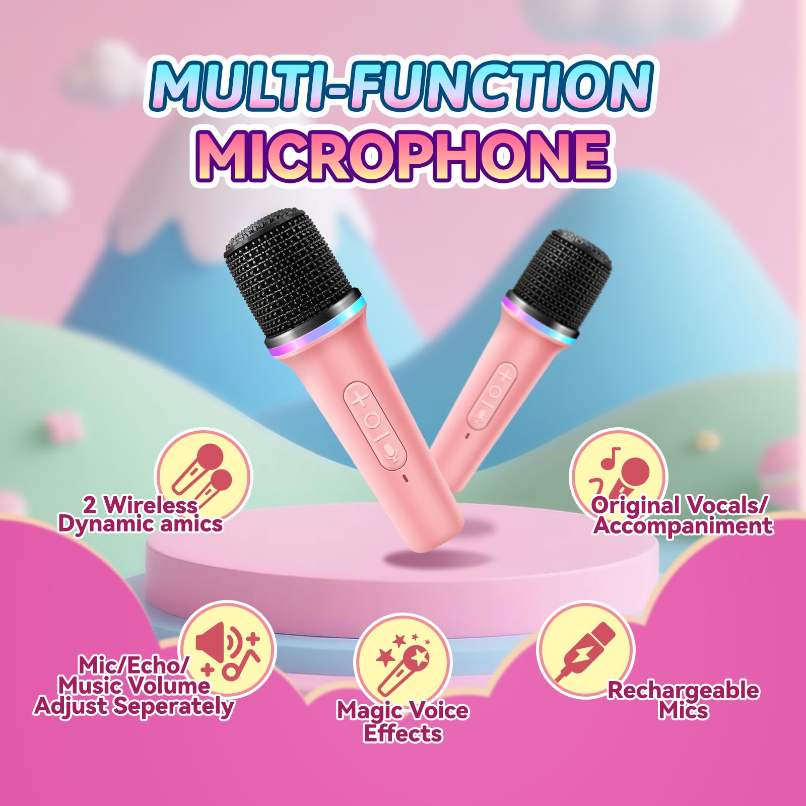 Micrófono para niños, reproductor de MP3, mejores regalos para niñas de 3, 4, 5, 6, 7, 8, 9, 10, 11, 12 años + años, juguete de cumpleaños de 4 a 12 años, regalo para fiestas de niñas y niños 3