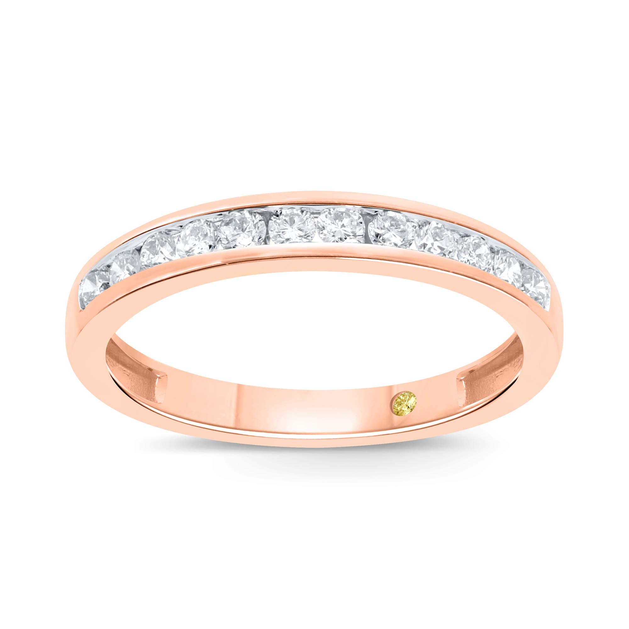 Lab Grown Diamond Wedding Rings for Women | 10K Yellow, White and Rose Gold Certified 1/6-1/2 Carat Channel Set Diamond Anniversary Bands and Wedding