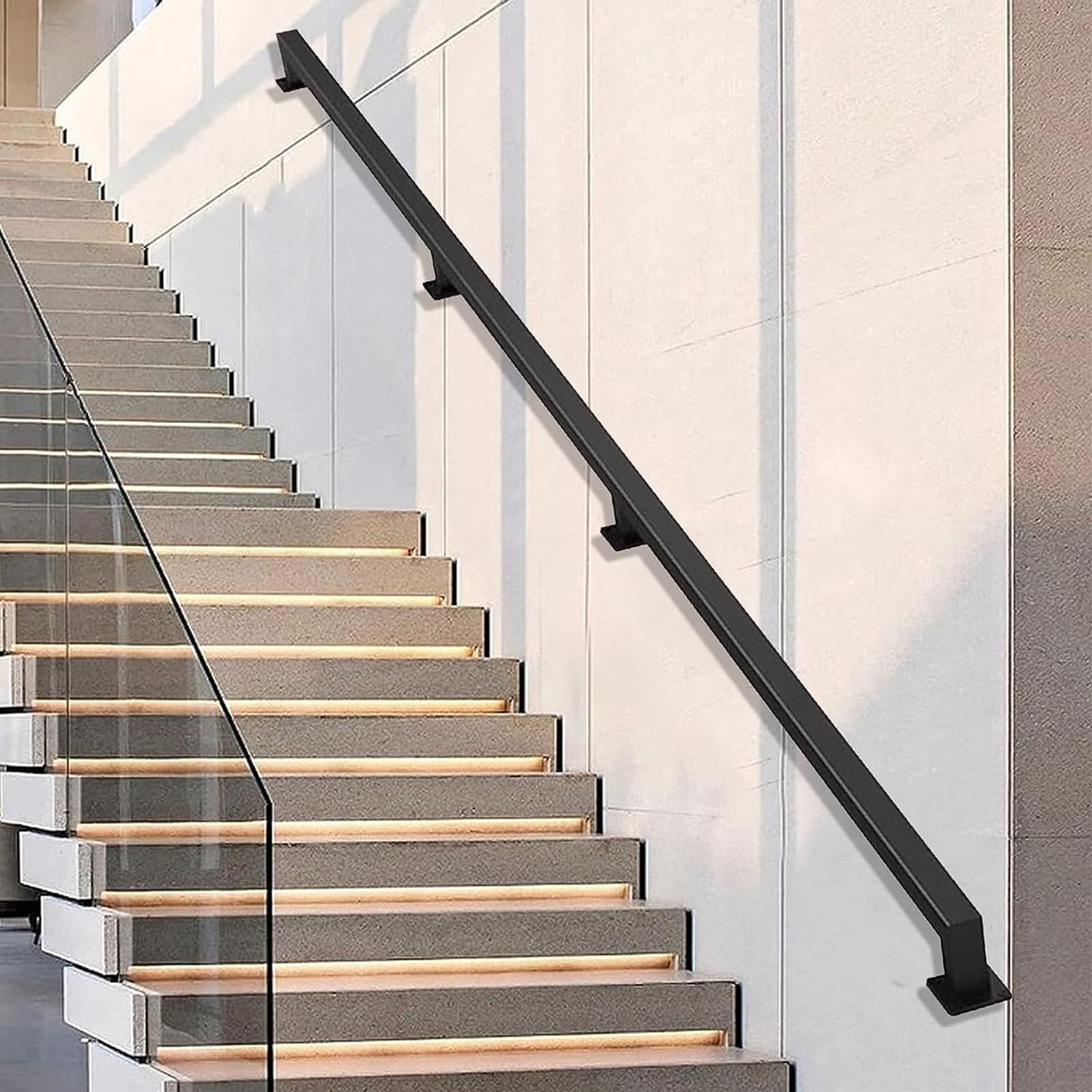 Rampe d'escalier en tube de fer galvanisé noir kit complet
