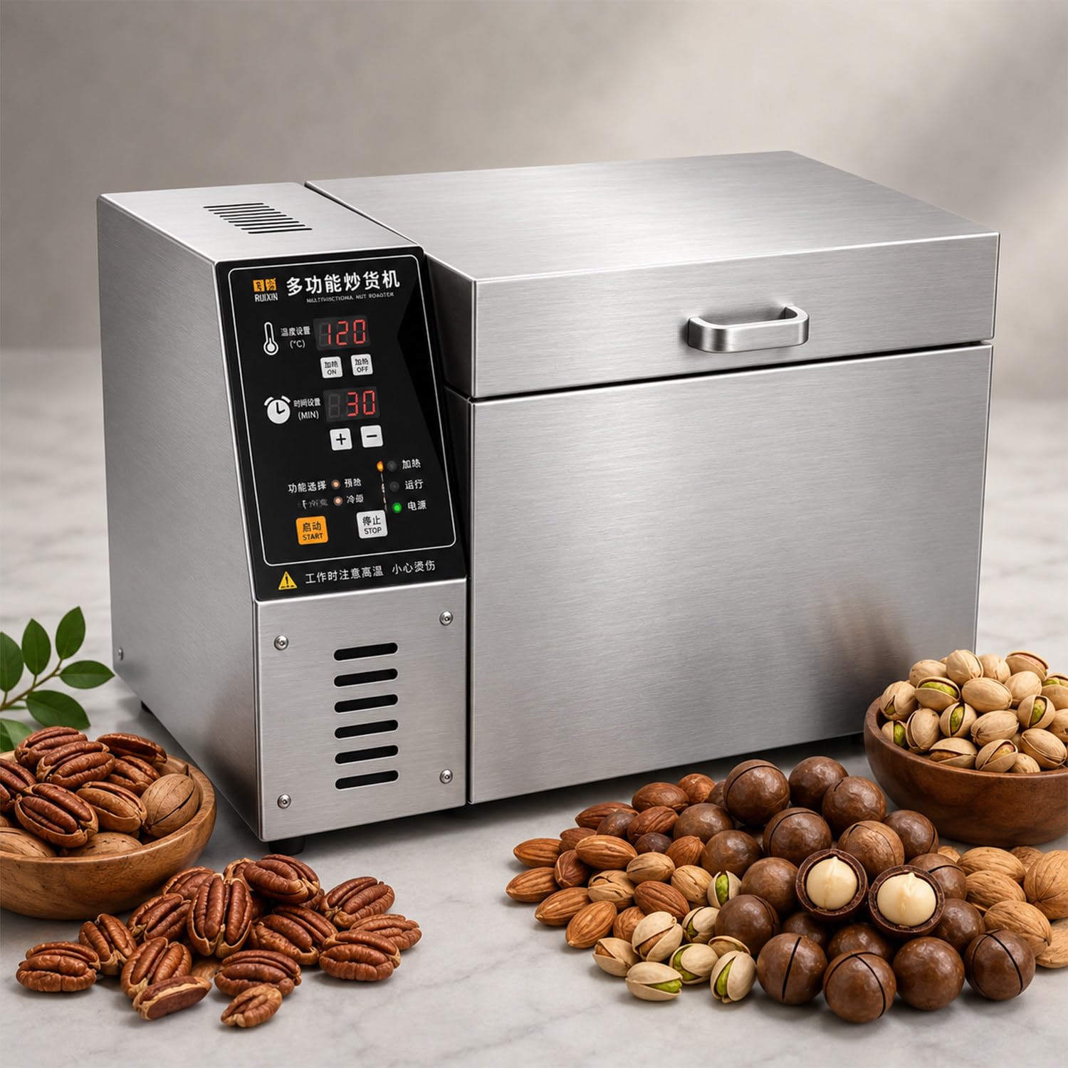 twostronking 1500/2200w Coffee Roaster, Electric Peanut Roaster, With LED Control Panel and 2.5/5kg Roasting Drum, 360° Rotation, 30-300℃ Adjustable Temperature, For Coffee Beans, Nuts type10