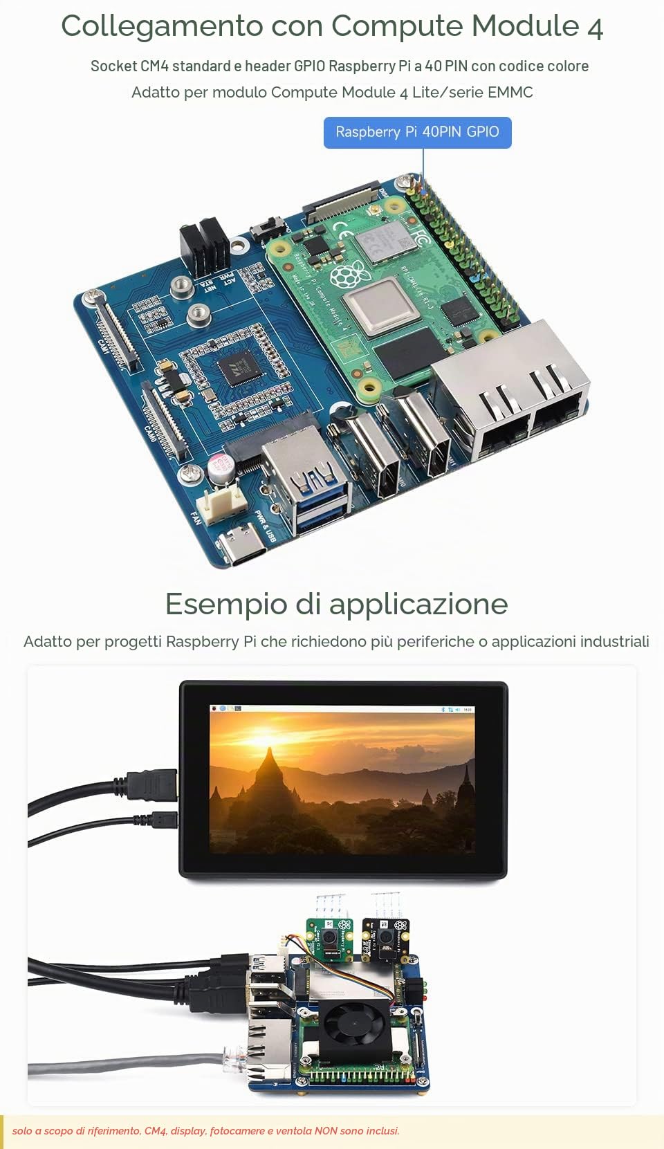 Waveshare Dual Gigabit Ethernet 5G/4G Base Board Designed for Raspberry Pi Compute Module 4 Compatible with Communication Modules with M.2 B Key Interface