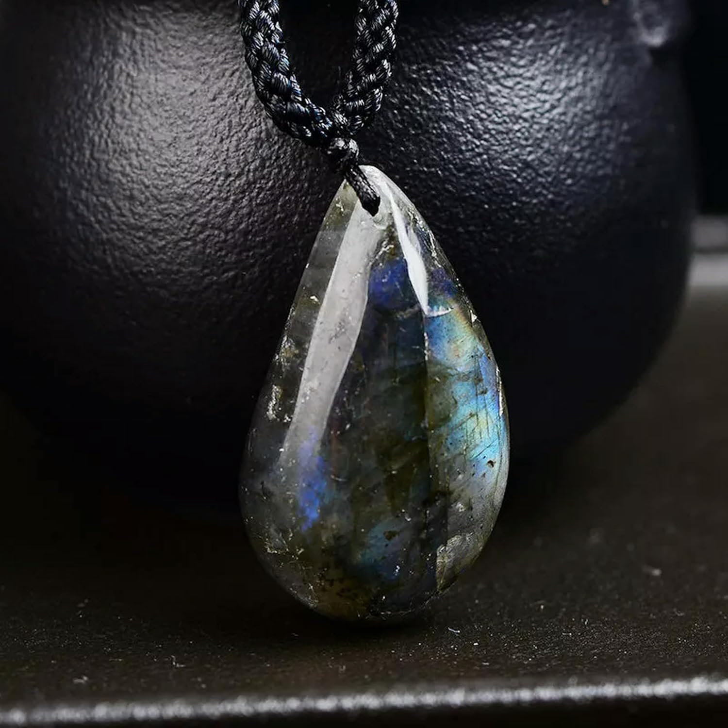 5Pcs Top Natural Quartz Crystal Water Drop Pendant Necklace