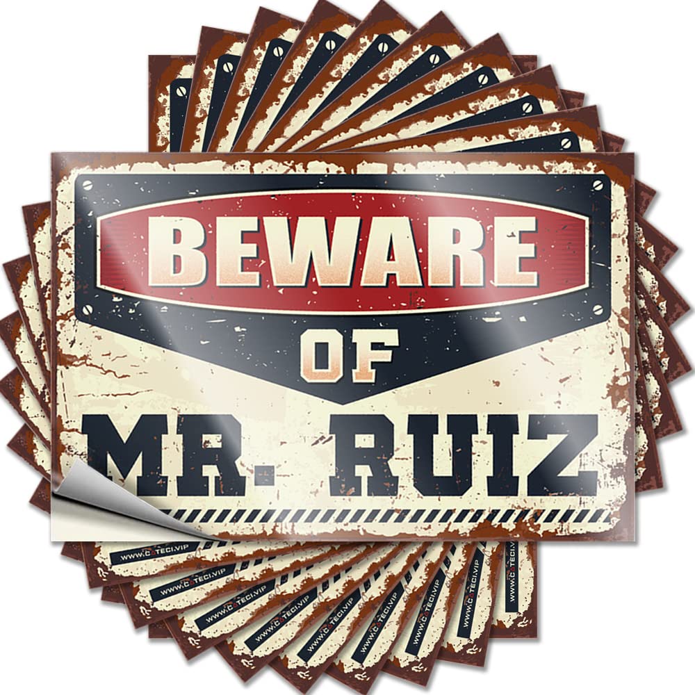 Tall Quote, Bar Accessories and Decor Water Beware of Mr. Ruiz | Funny Quote Narrow Decals(6X9CM)