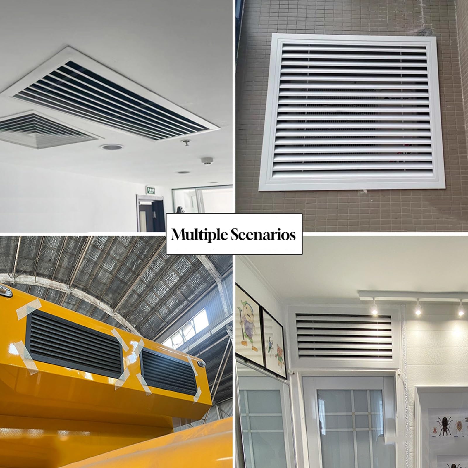 Aluminiowa kratka wentylacyjna z żaluzjami, 600 x 800 mm (24 x 32 cale) z filtrem do konserwacji systemów ogrzewania, wentylacji i klimatyzacji, panel dostępu do wentylacji