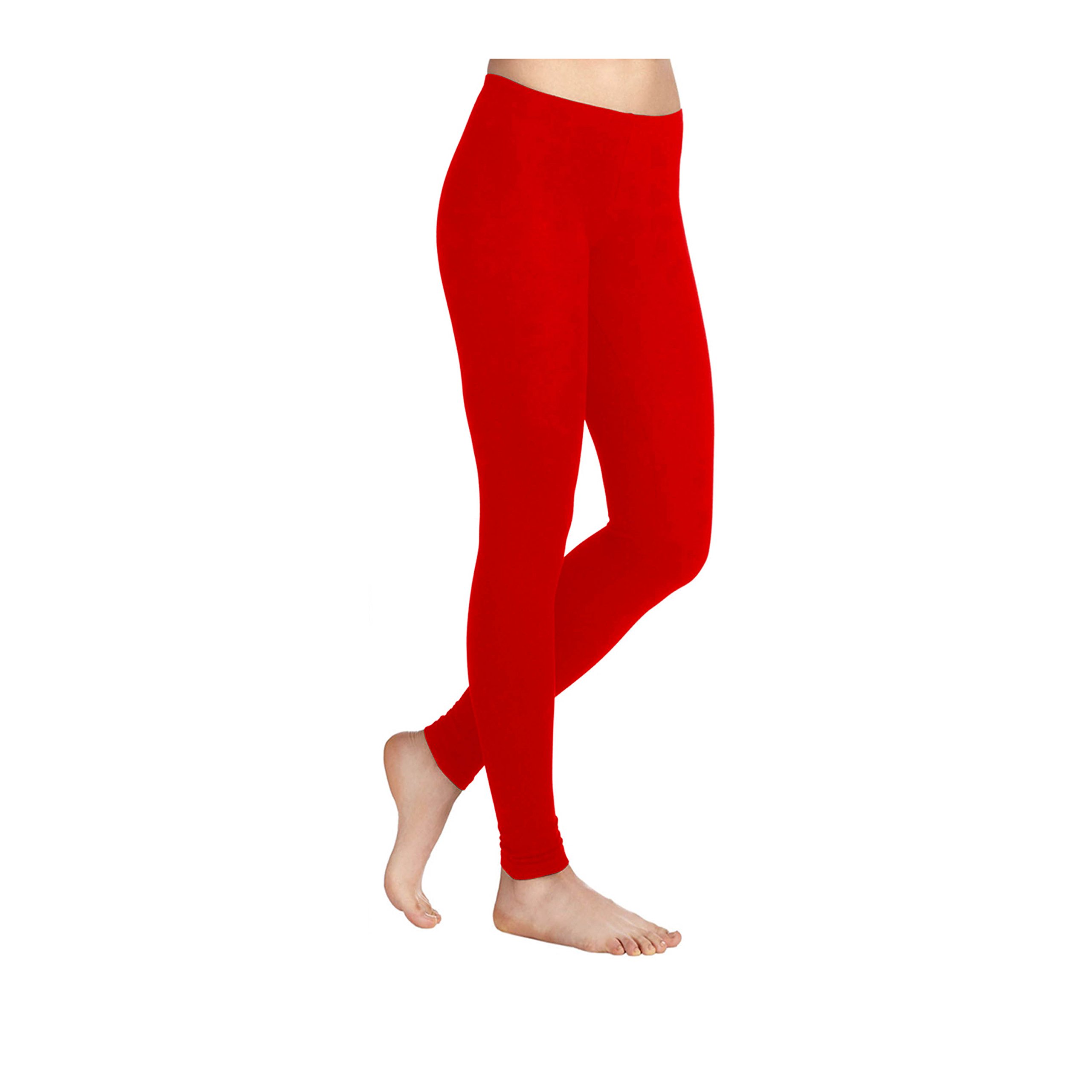 Missloved Plain Stretchy Viscose Elastane Leggings - XXXL to fit UK 22-24 - Red