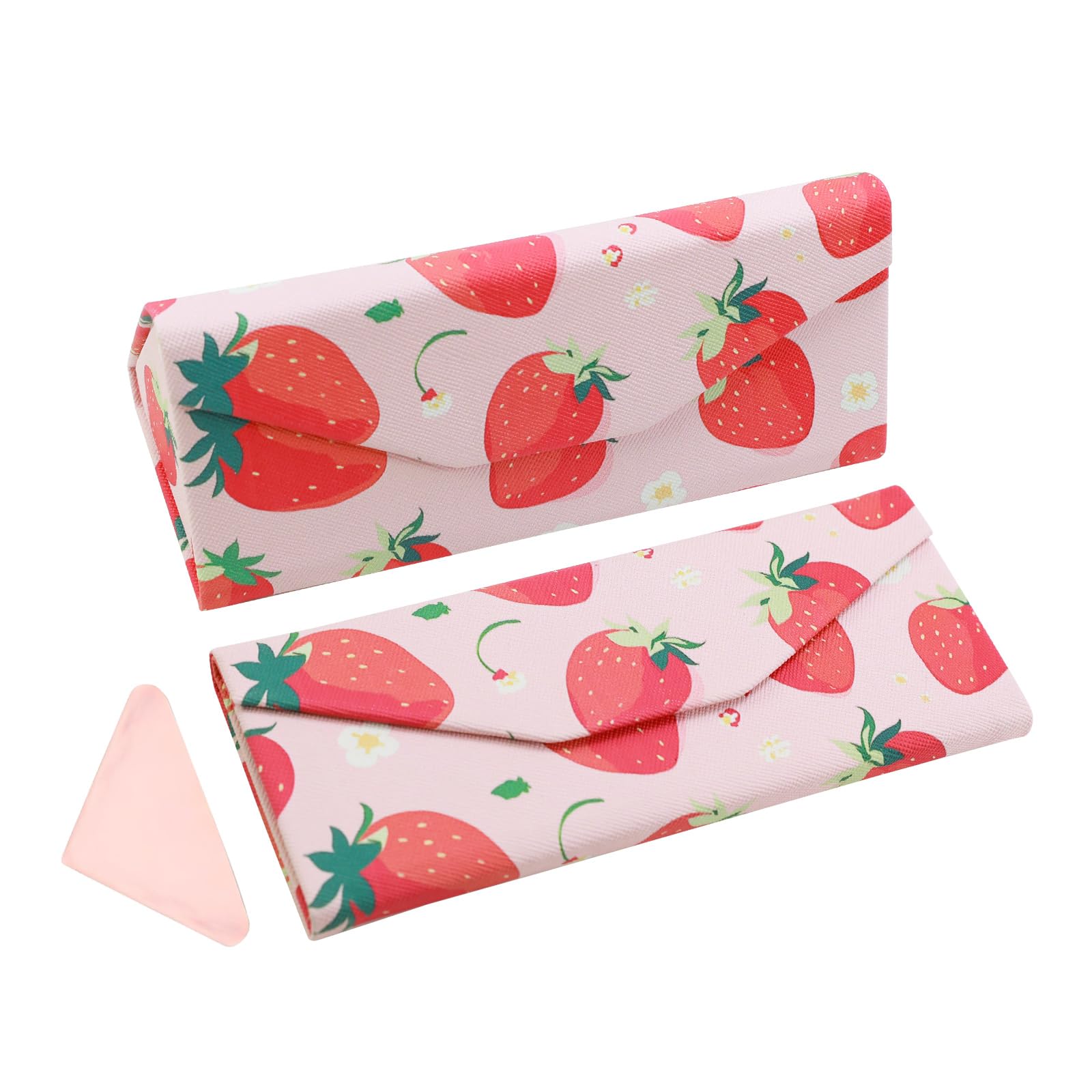 Foldable Glasses Case, Magnetic PU Leahter Sunglasses Case, Cute Hard Shell Folding Eyeglass Cases for Women Kids-image-21