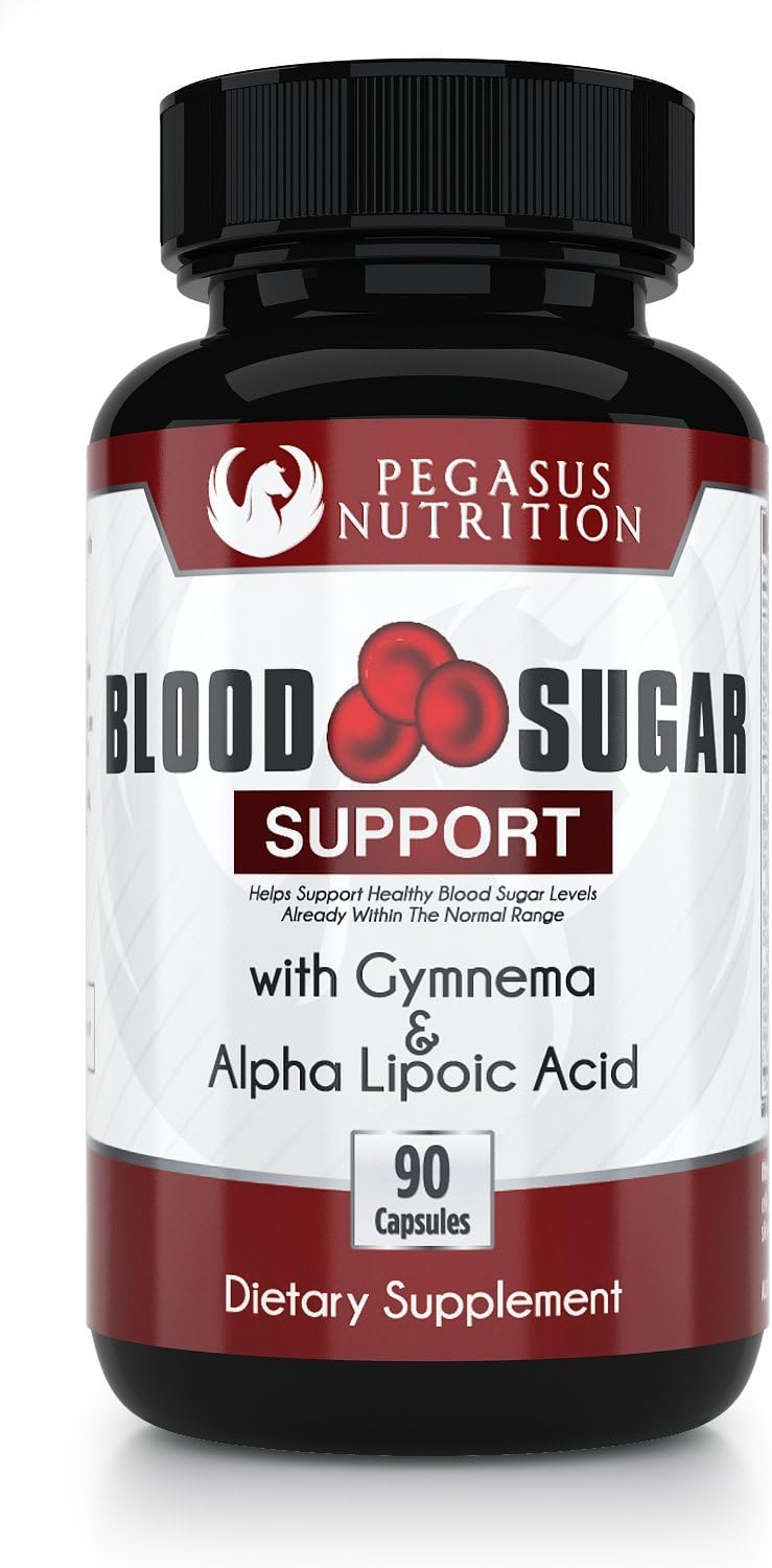Blood Sugar Support Supplement - Advanced Formula with Gymnema & Alpha Lipoic Acid - 90 Capsules - 100% Money Back Guarantee by Pegasus Nutrition